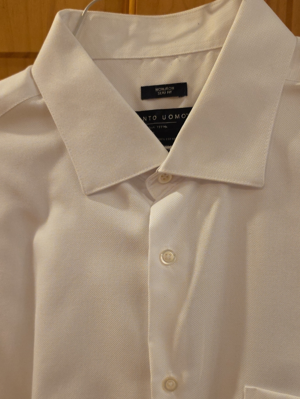 Pronto Uomo White Dress Shirt with Point Collar